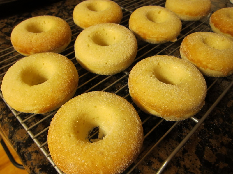 Fluffy baked donuts